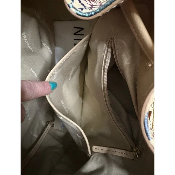 NWT**Brahmin Marlowe -Celebrate Germaine Large Bucket Bag**HTF**Metallic Accents - Picture 8 of 12